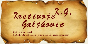 Krstivoje Galjković vizit kartica